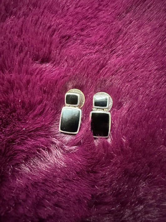 Sterling & Onyx Dangle Earrings
