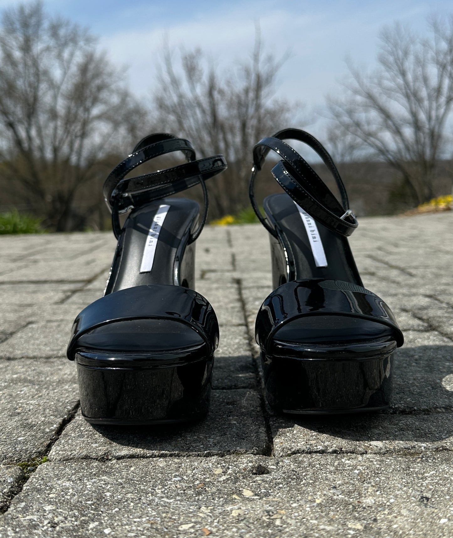 Patent Leather Platform Sandals SZ 7