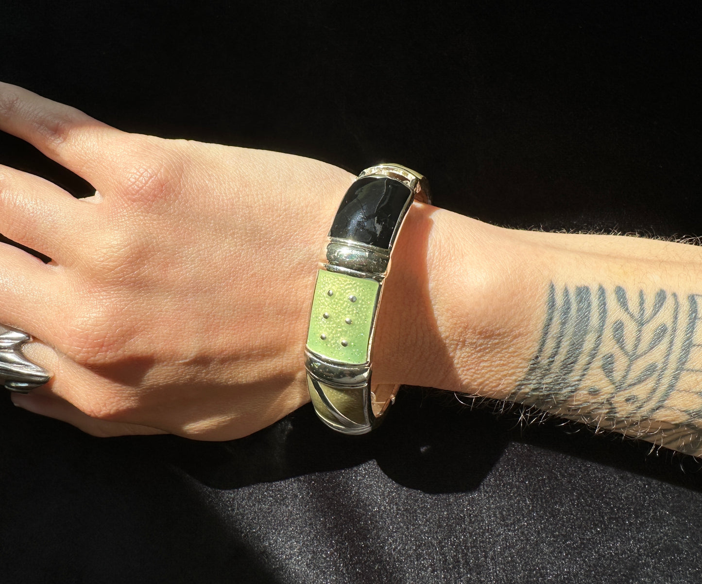 Art Deco Revival Enamel Bangle