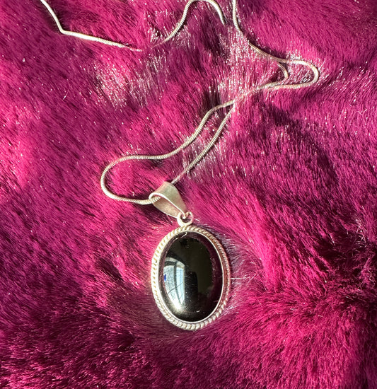 Silver & Onyx Witch Necklace