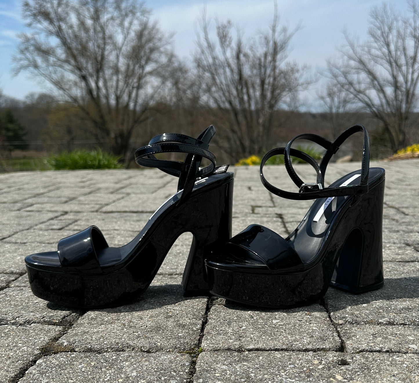 Patent Leather Platform Sandals SZ 7