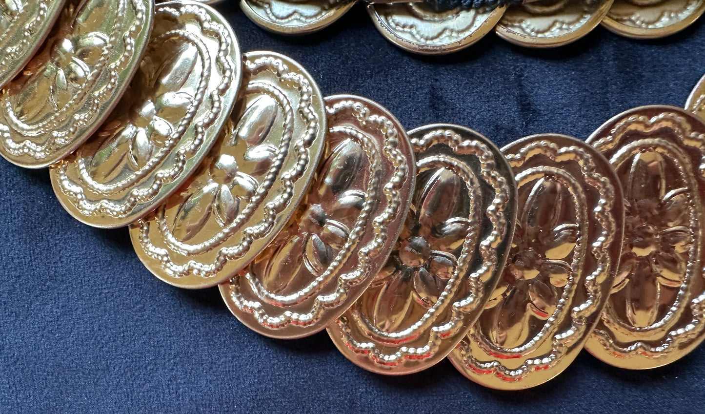 Gold Medallion Stretch Belt 30”-42”