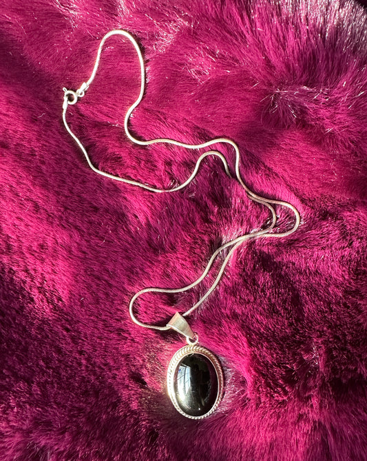 Silver & Onyx Witch Necklace