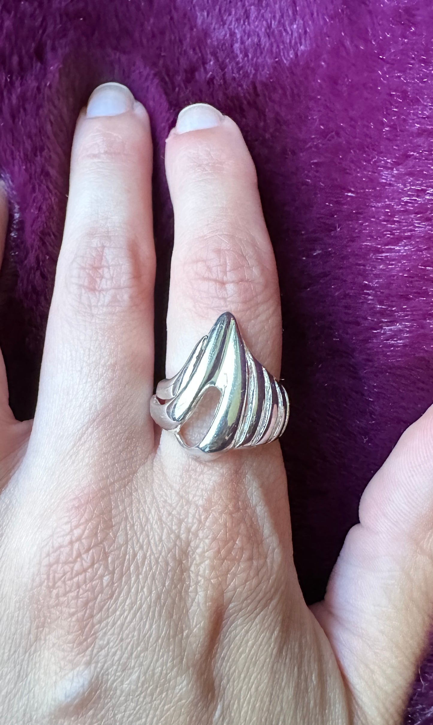 Vintage Sterling Modernist Ring SZ 7.5