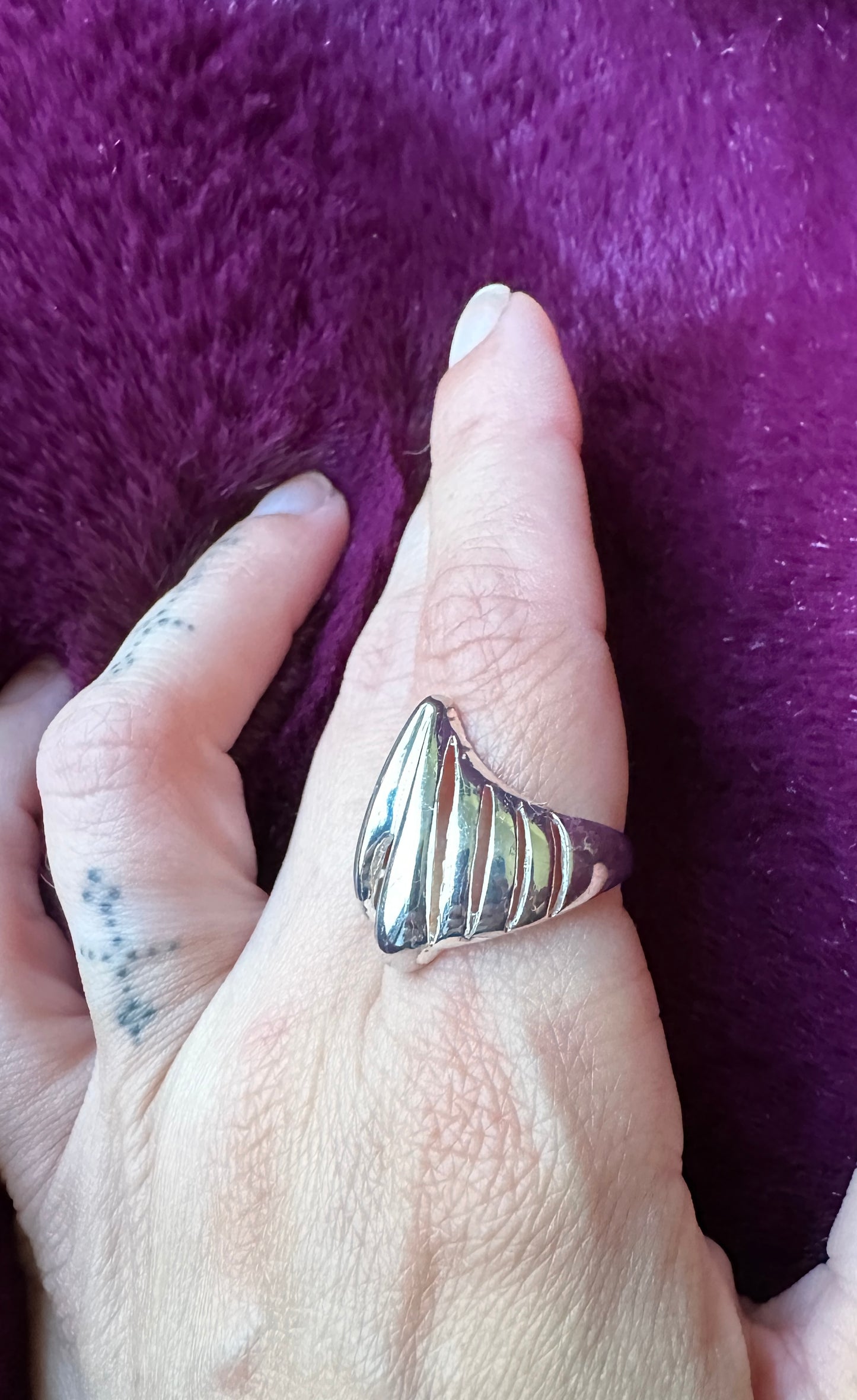 Vintage Sterling Modernist Ring SZ 7.5