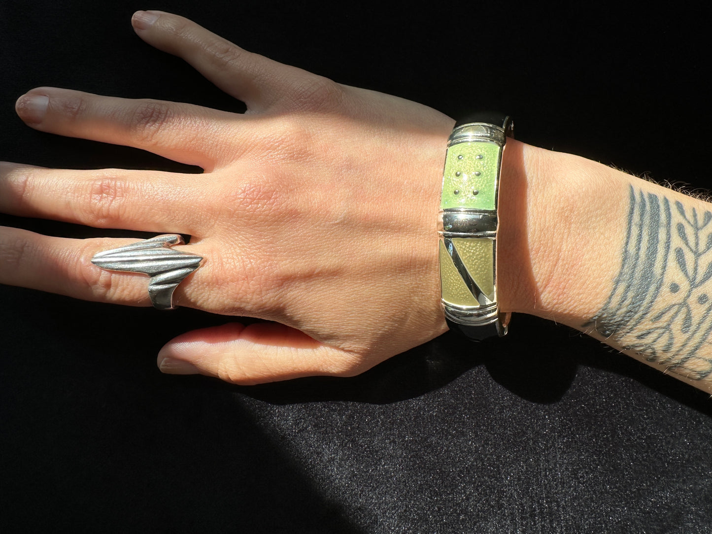 Art Deco Revival Enamel Bangle