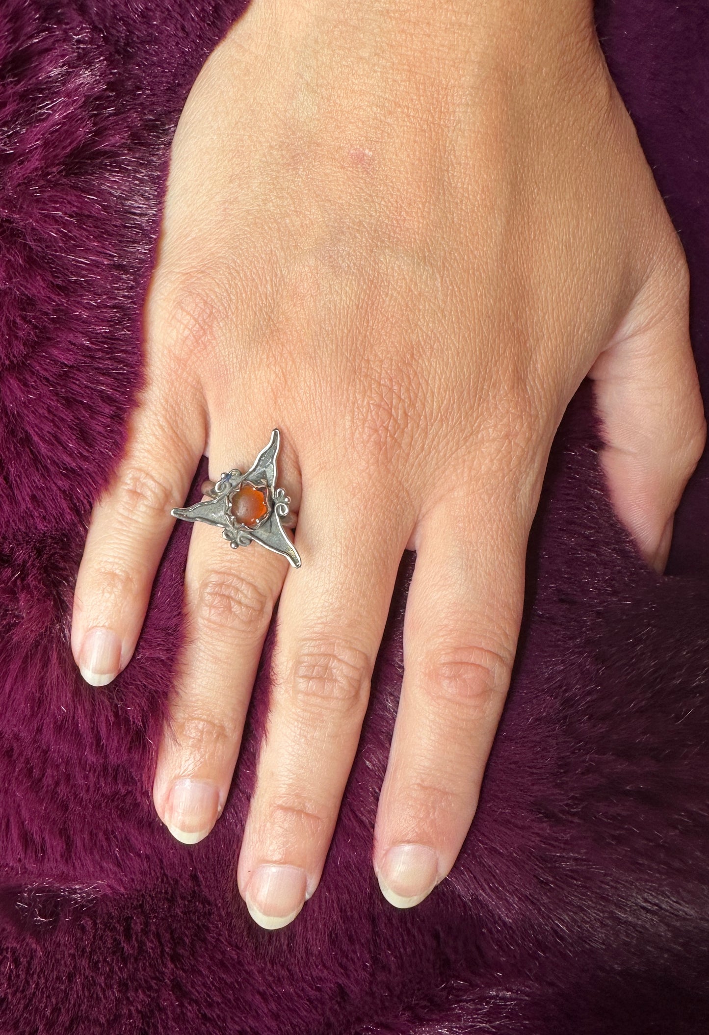 Sterling Silver Starburst Ring SZ 5