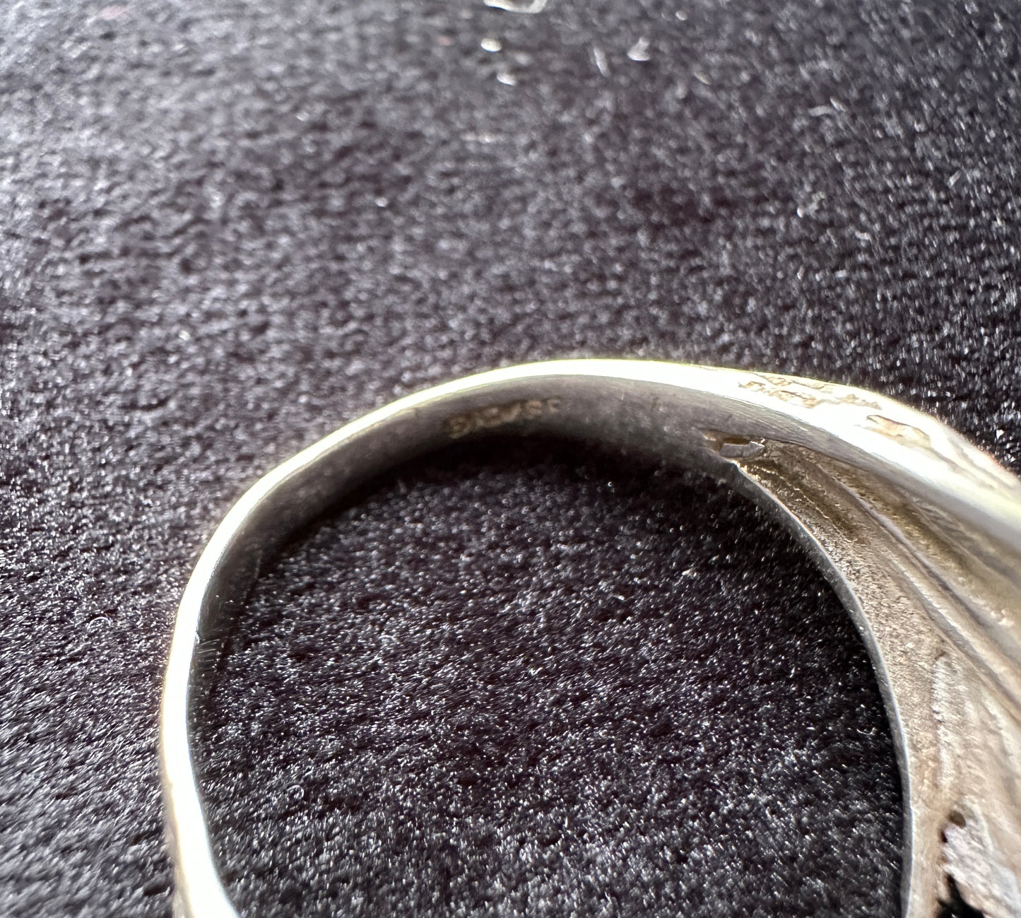Vintage Silver & Smoky Quartz Brutalist Ring SZ 7