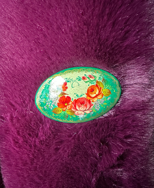 Hand Painted Floral Pin