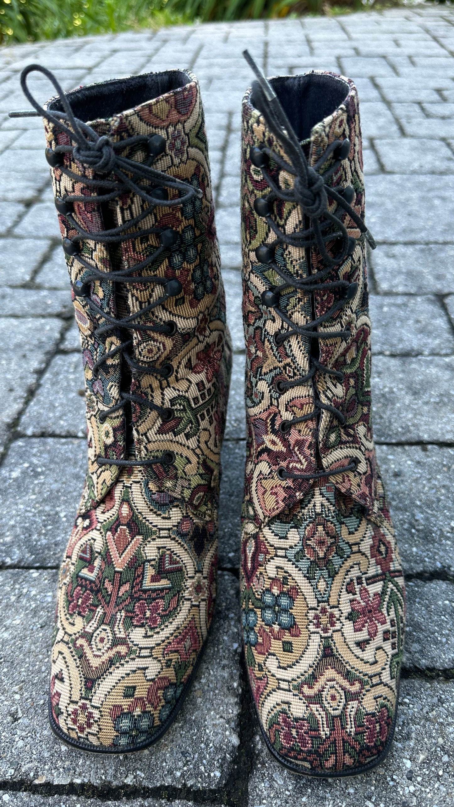Vintage 90s Kenneth Cole Tapestry Boots