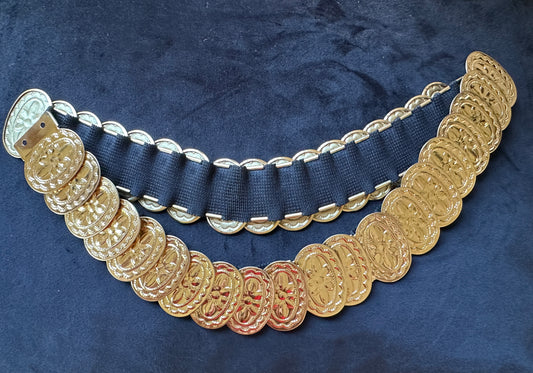Gold Medallion Stretch Belt 30”-42”