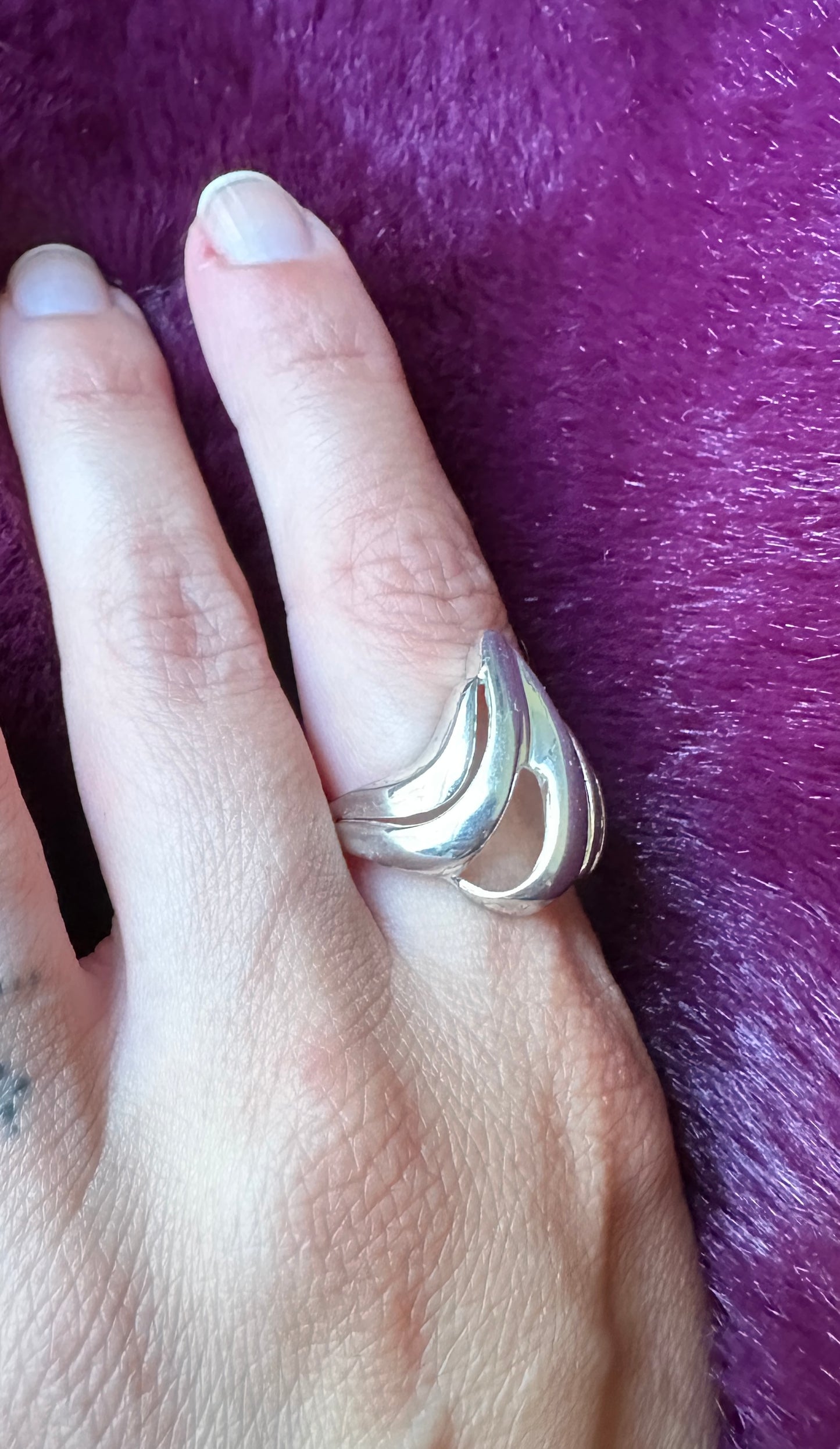 Vintage Sterling Modernist Ring SZ 7.5