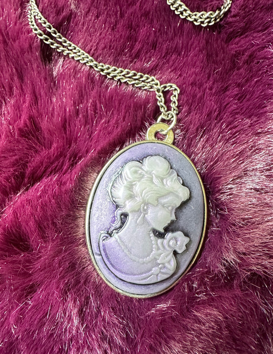 Purple Cameo Necklace