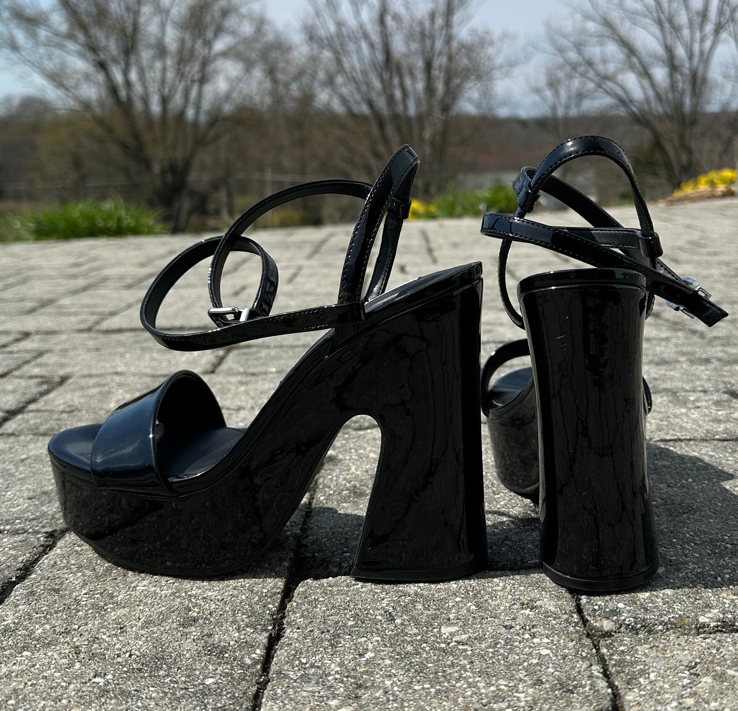 Patent Leather Platform Sandals SZ 7