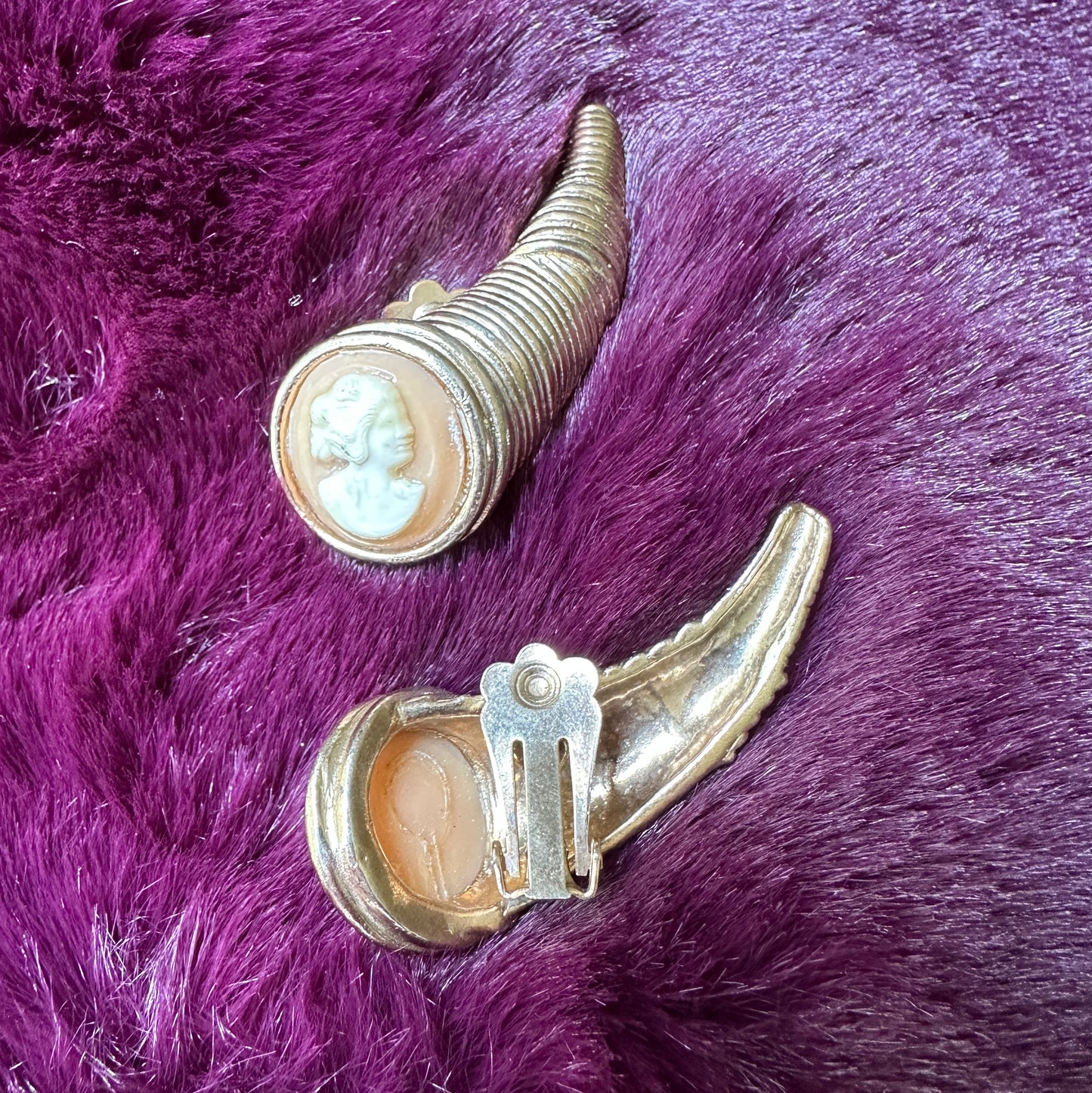 Cameo Clip On Earrings