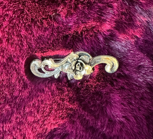 Vintage Silver Rose Brooch