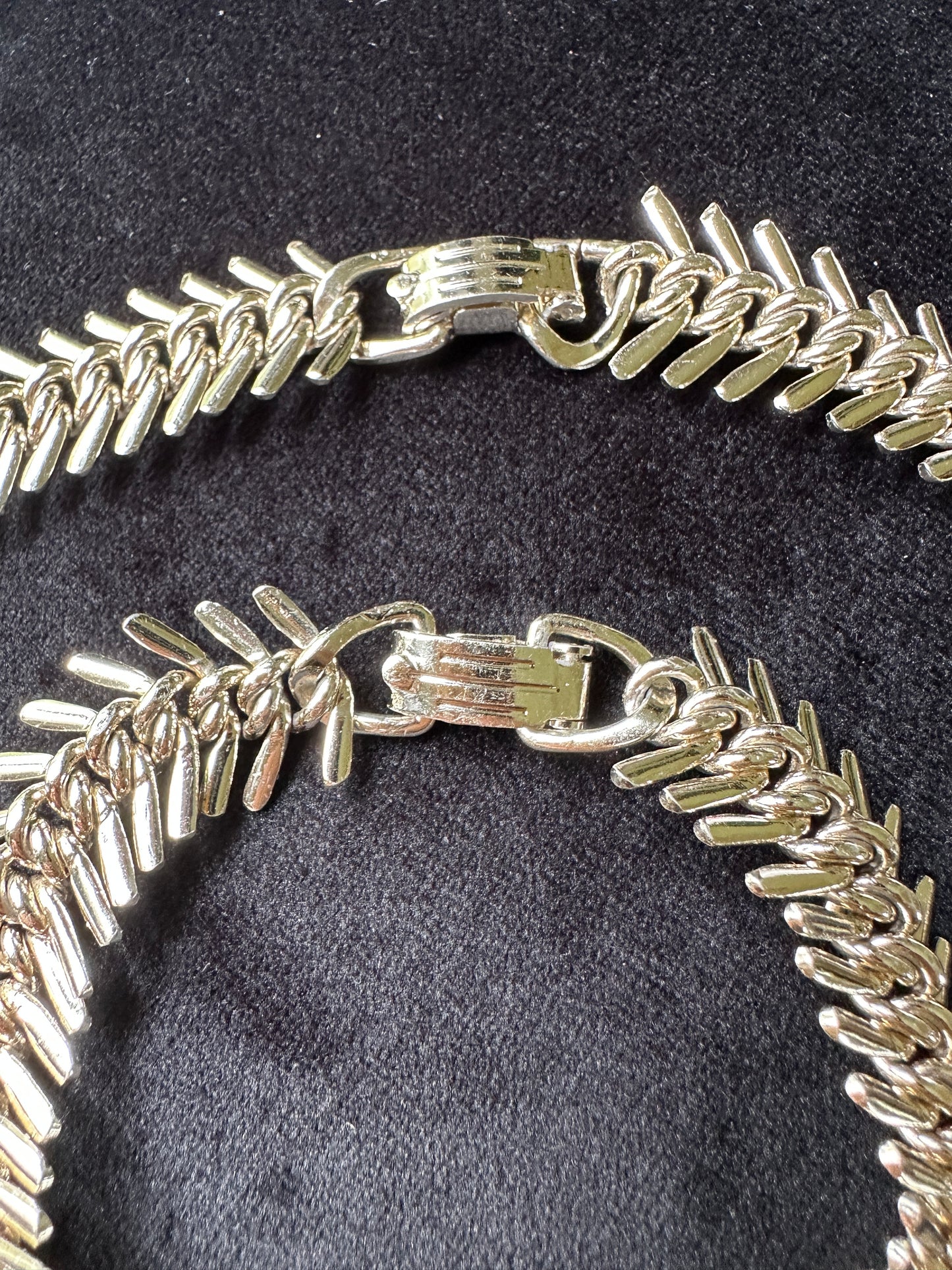 Vintage Herringbone Necklace & Bracelet Set