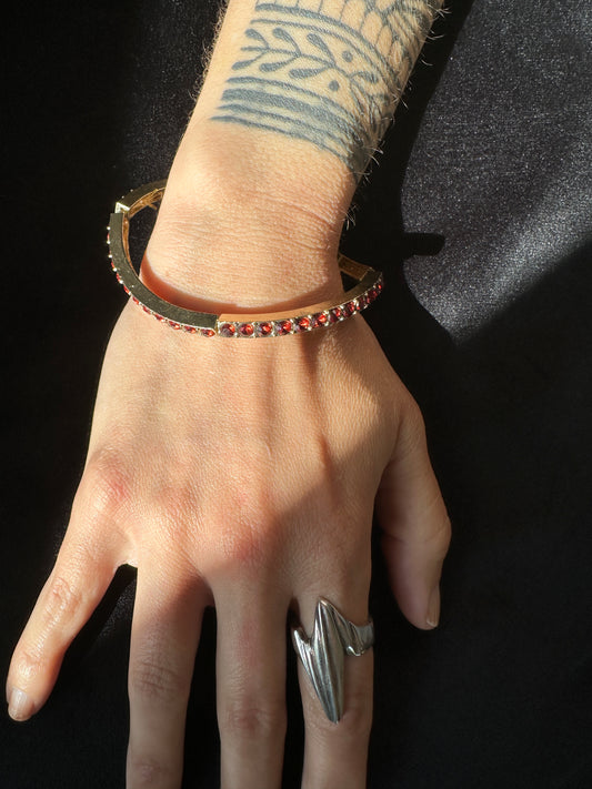 Stretch Red Crystal Layering Bracelet