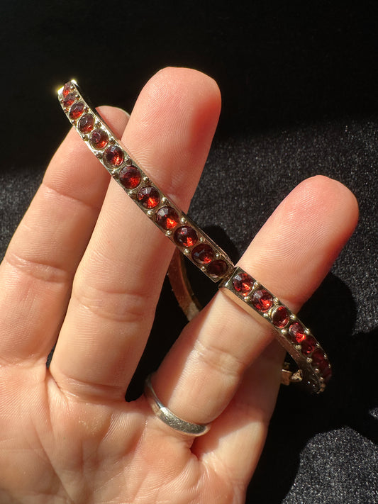 Stretch Red Crystal Layering Bracelet