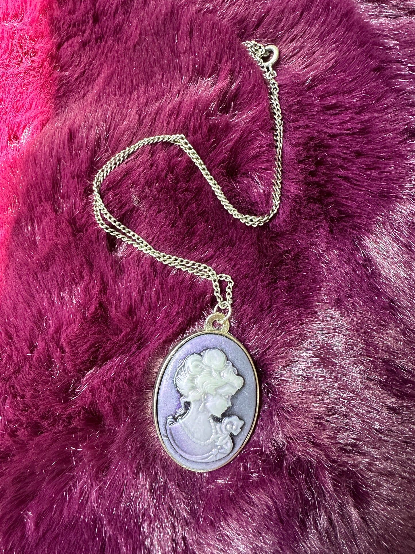 Purple Cameo Necklace
