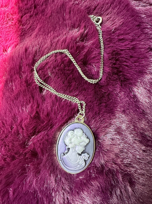 Purple Cameo Necklace