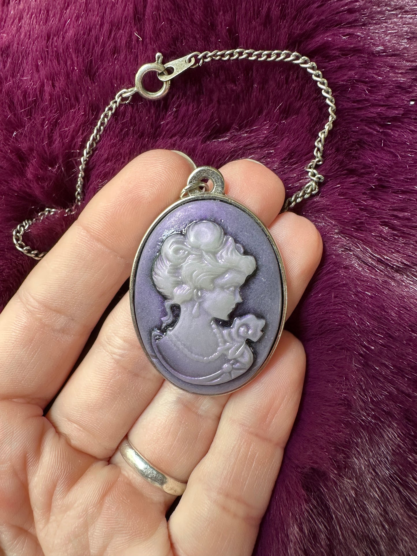 Purple Cameo Necklace