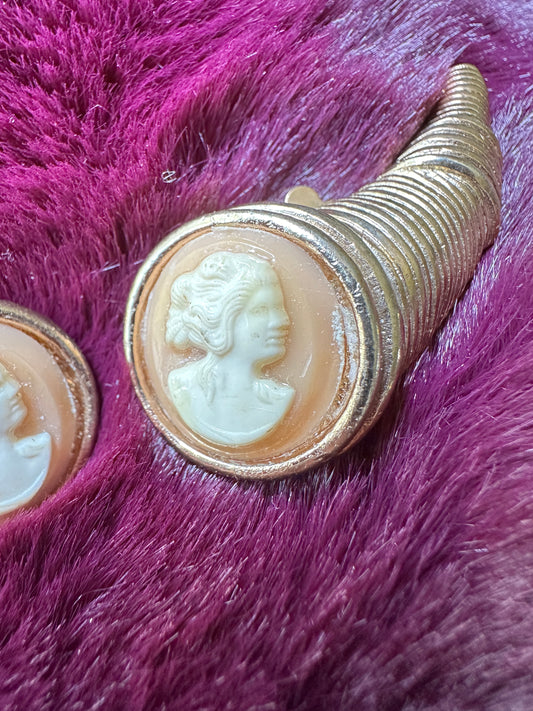 Cameo Clip On Earrings