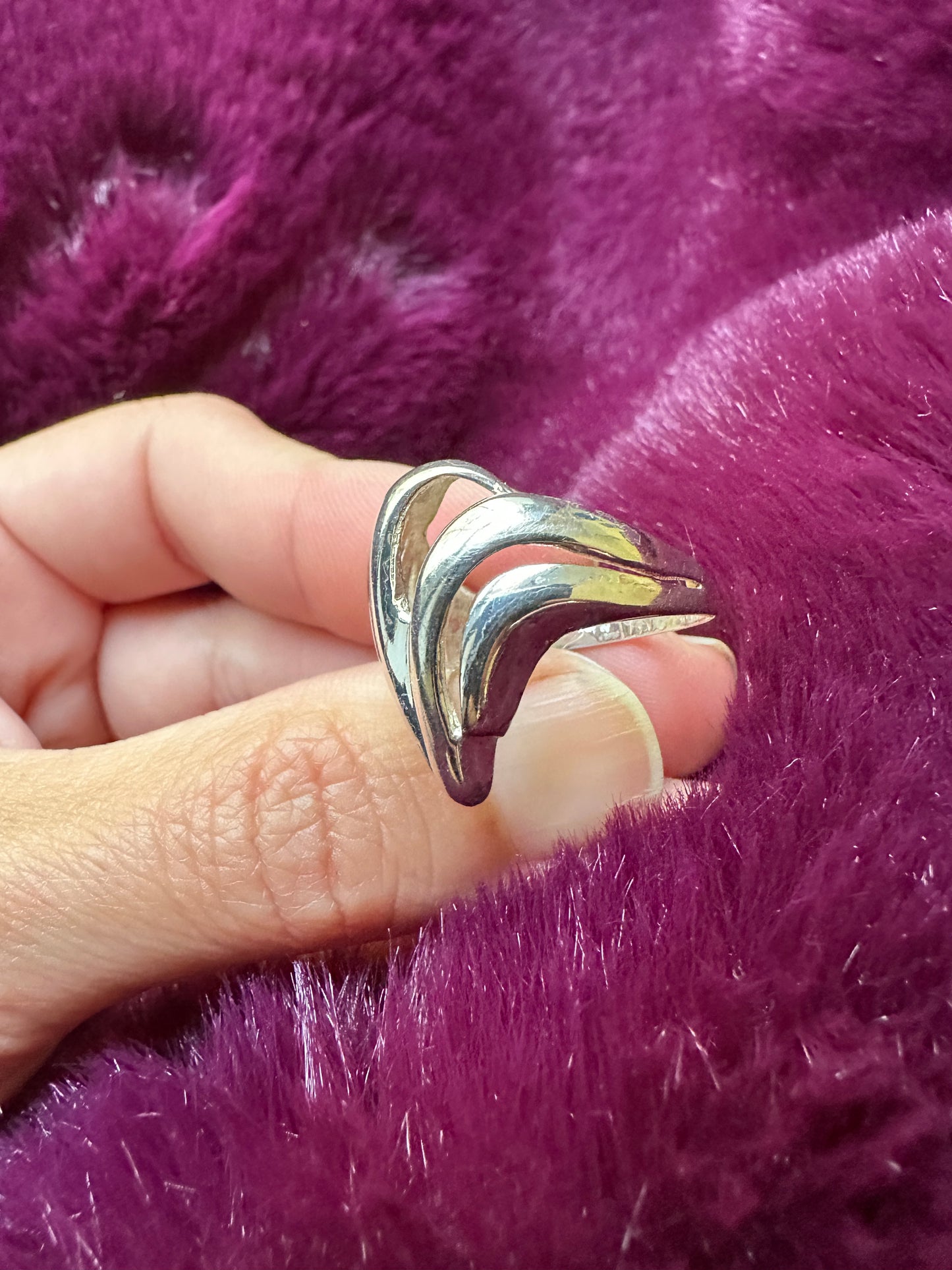 Vintage Sterling Modernist Ring SZ 7.5