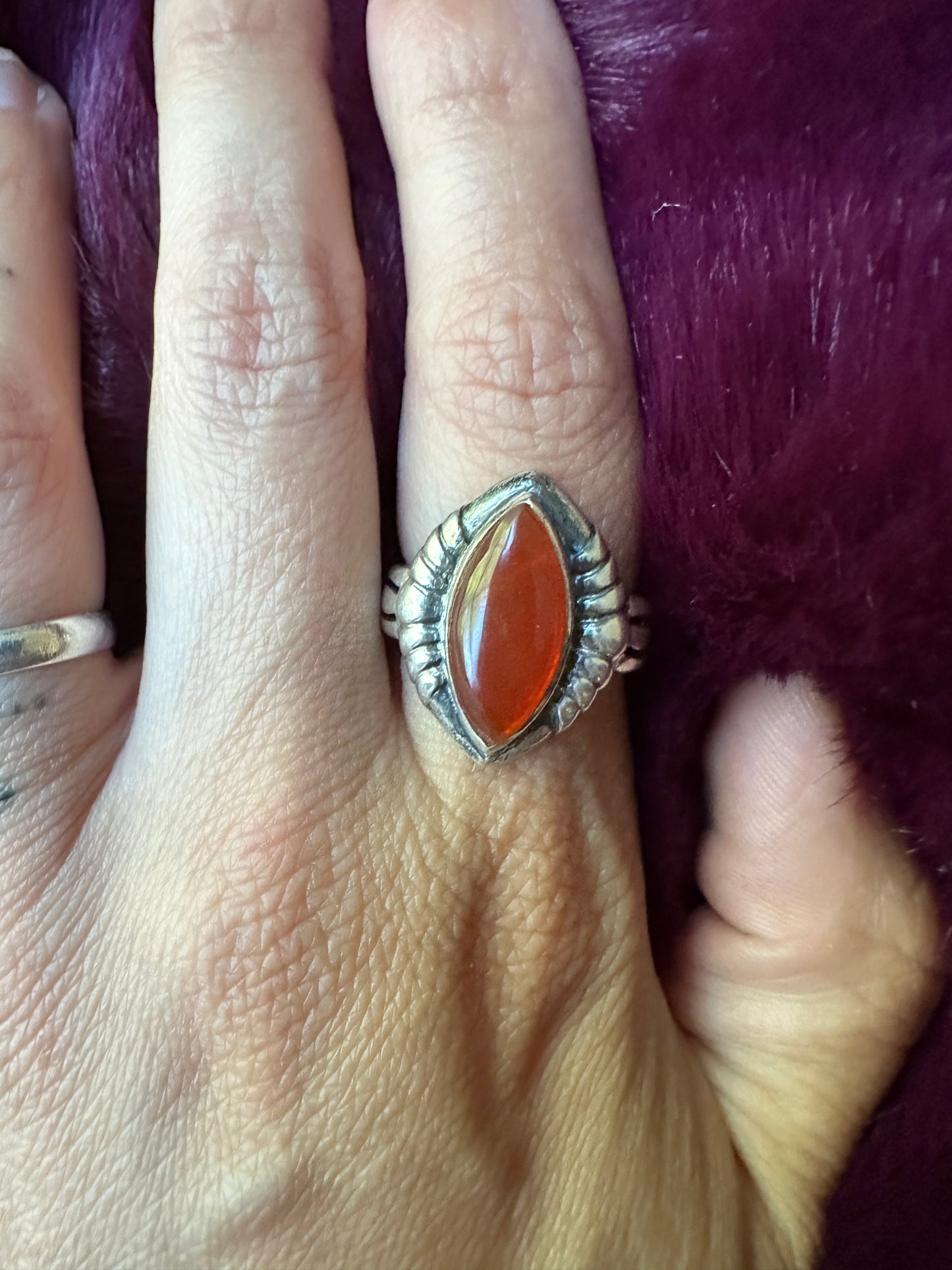 Carnelian & Silver Ring SZ 7.25