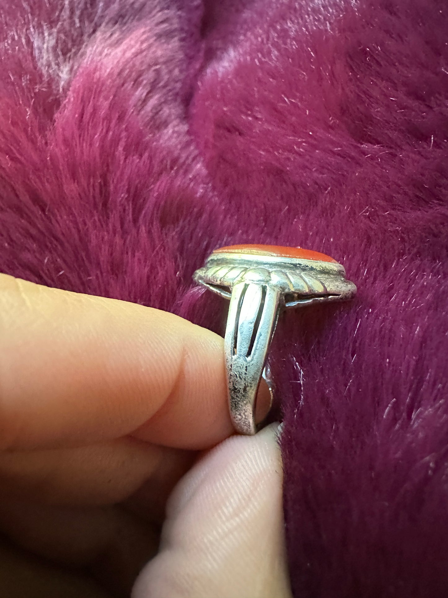 Carnelian & Silver Ring SZ 7.25