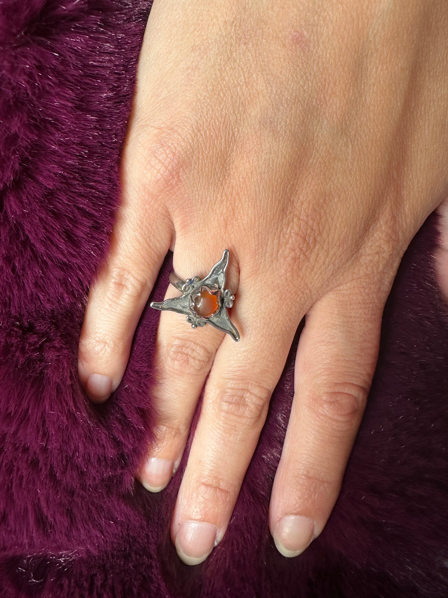 Sterling Silver Starburst Ring SZ 5