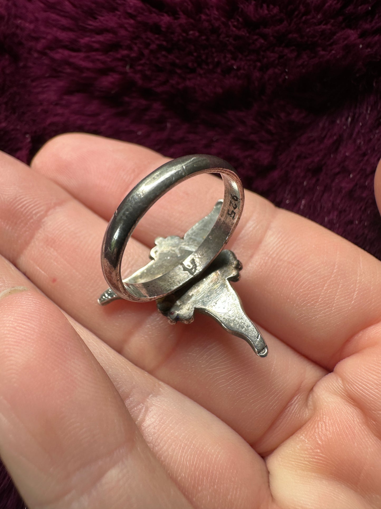 Sterling Silver Starburst Ring SZ 5