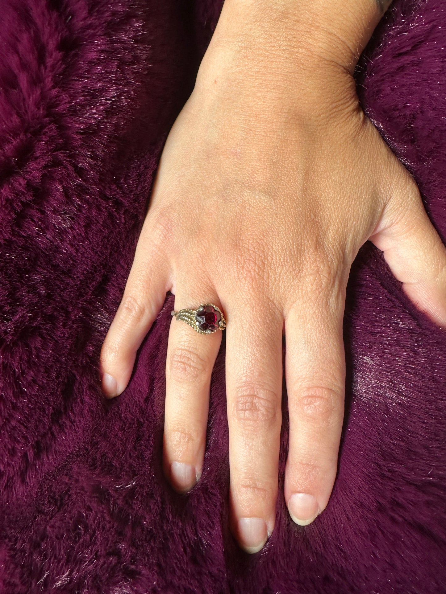 Vintage Avon Ruby Ring SZ 5.25