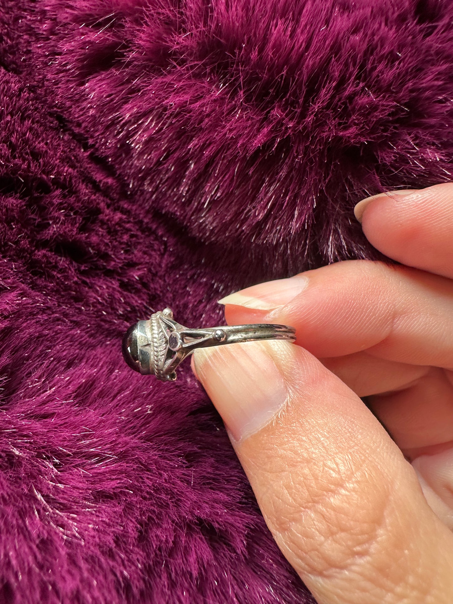 Garnet Deco Ring SZ 5