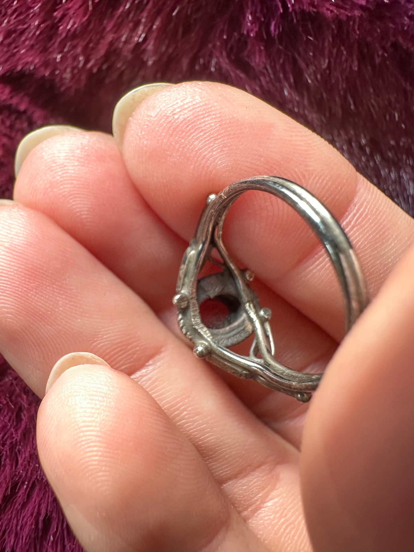 Garnet Deco Ring SZ 5