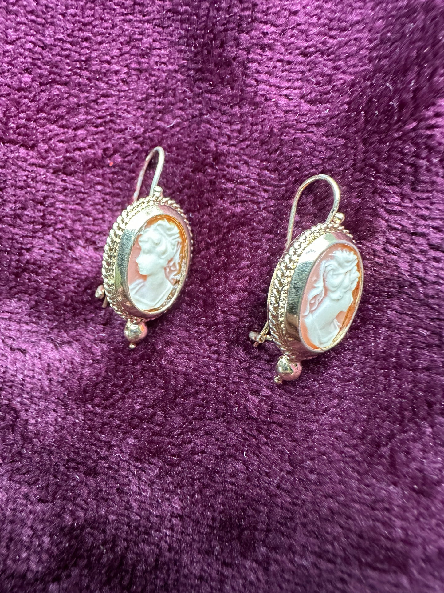 Victorian Style Cameo Earrings
