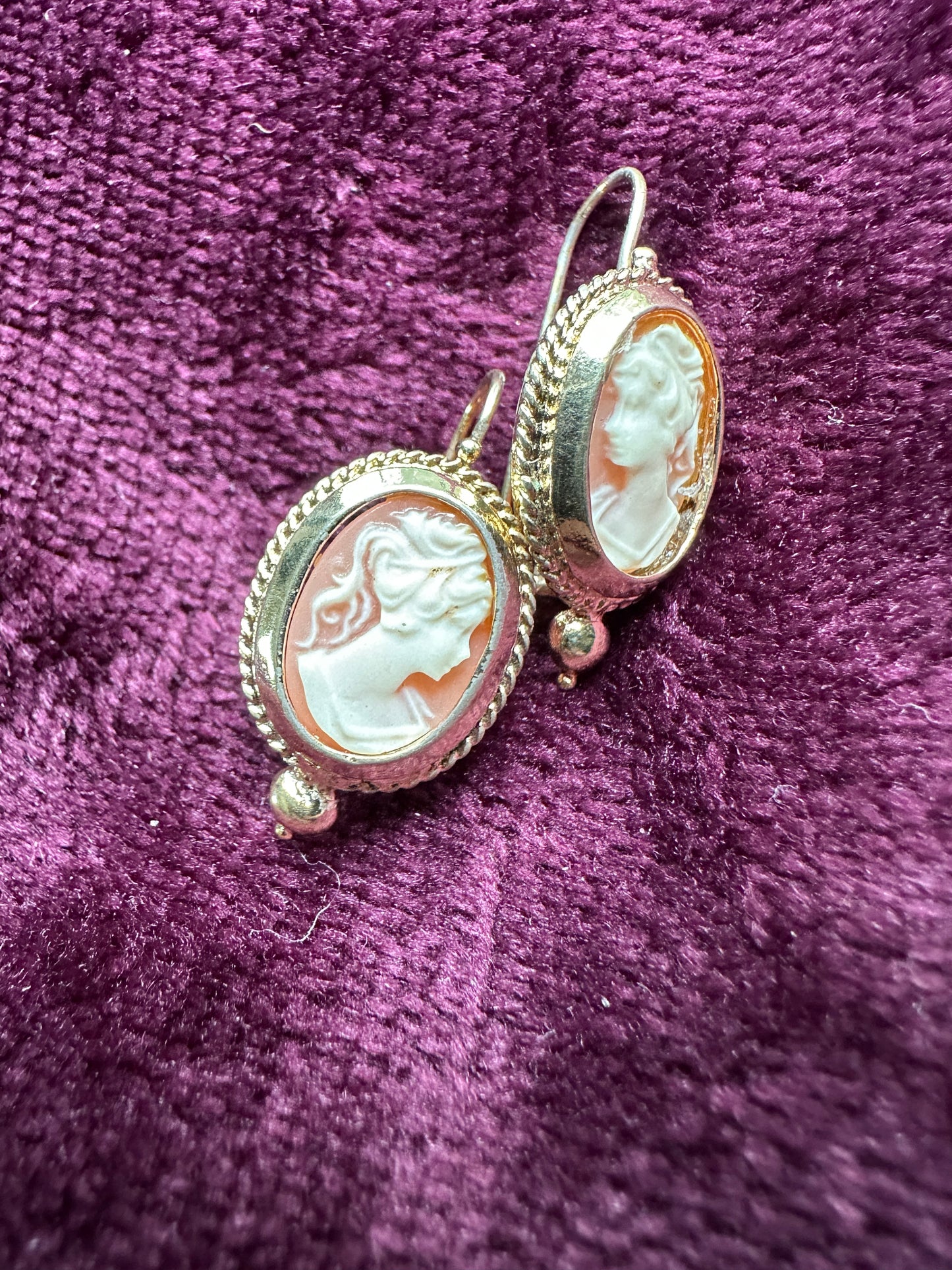 Victorian Style Cameo Earrings