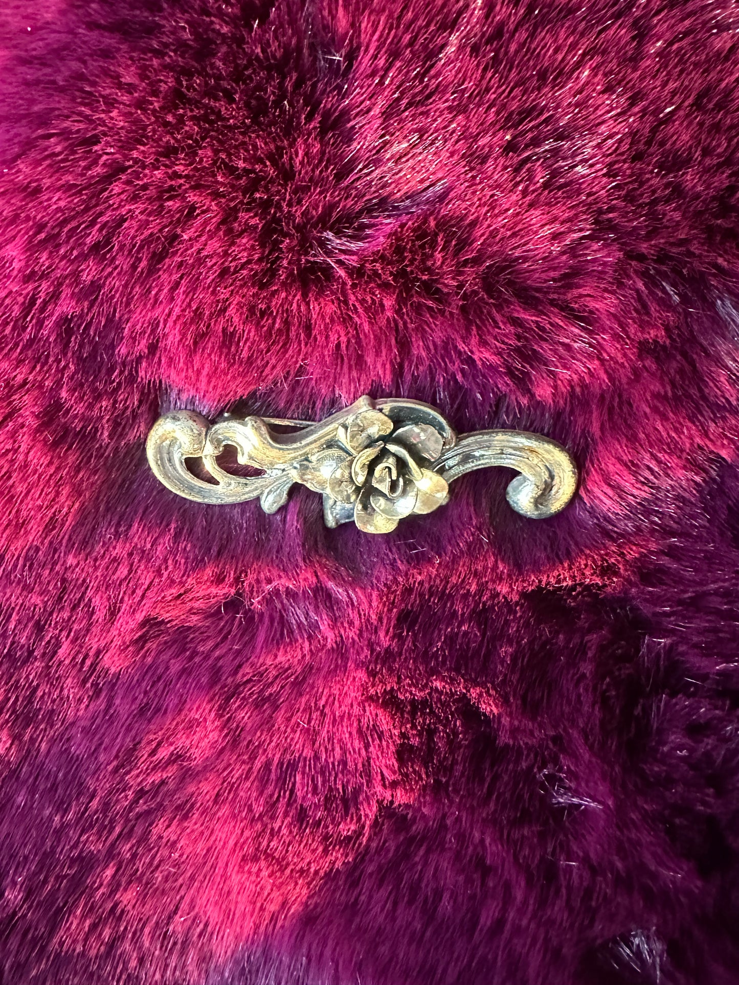 Vintage Silver Rose Brooch