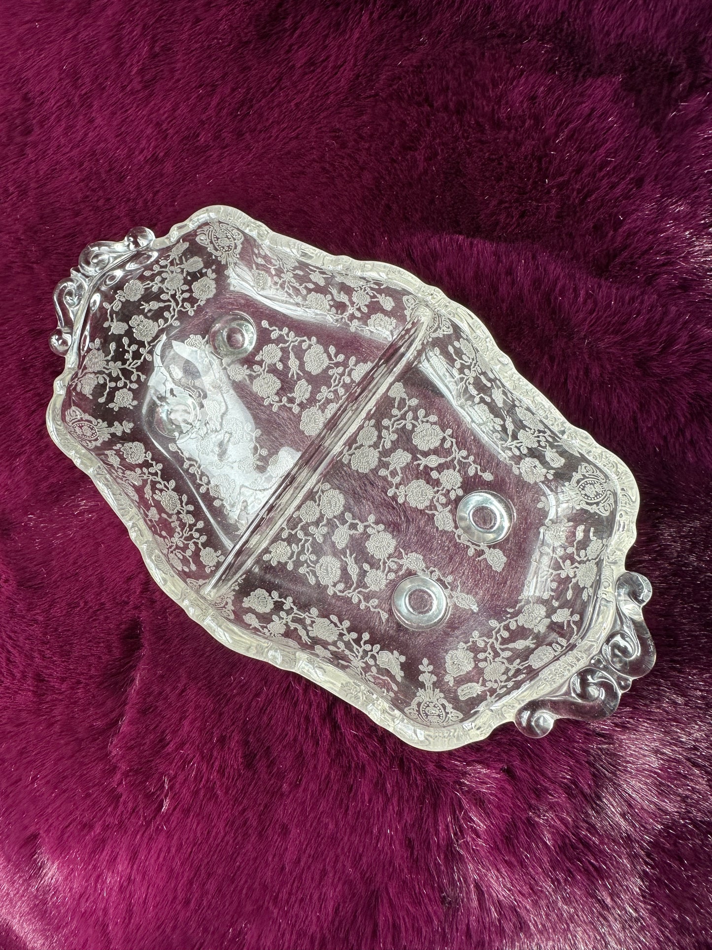 Vintage Glass Divided Dish