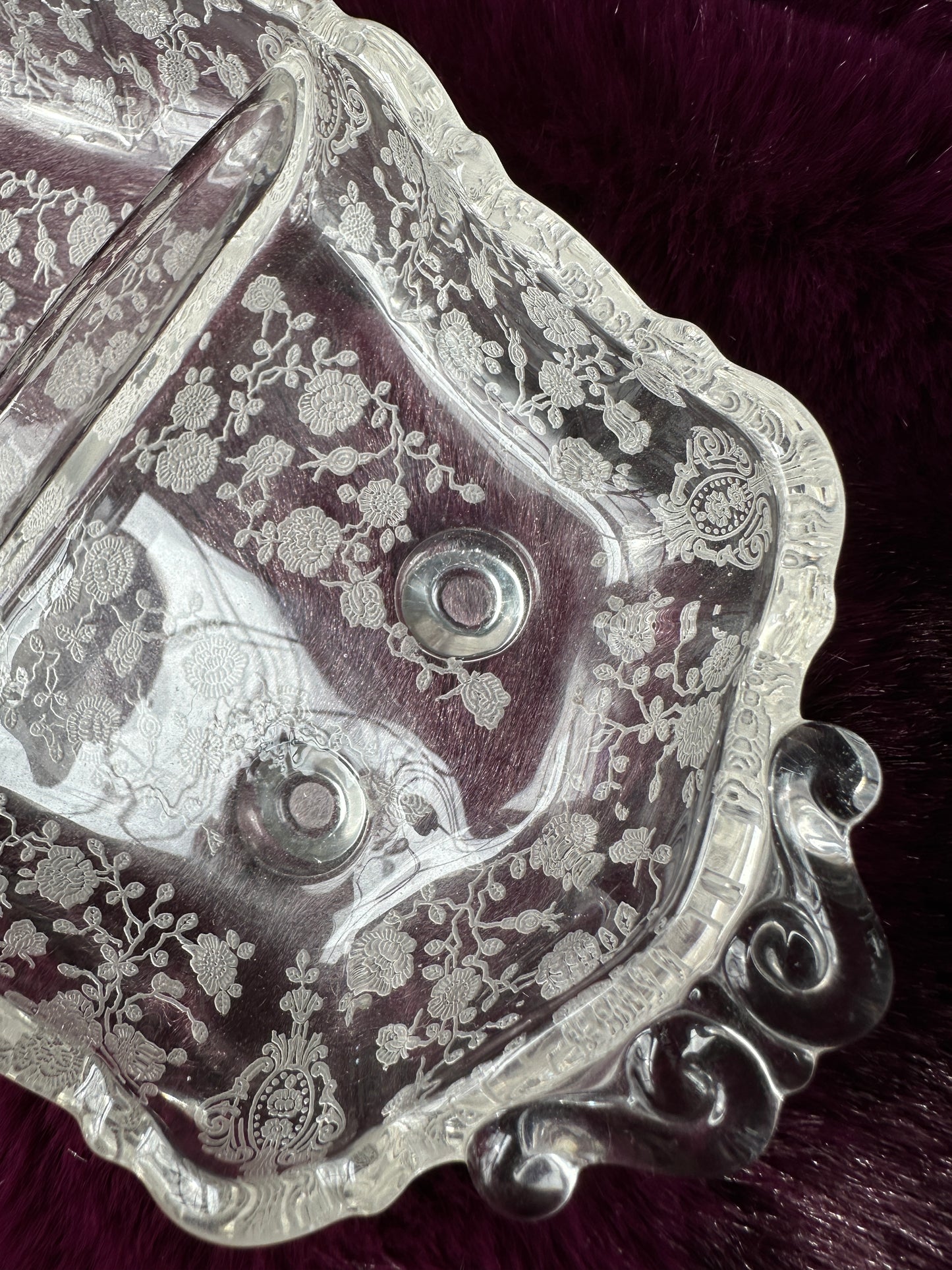 Vintage Glass Divided Dish