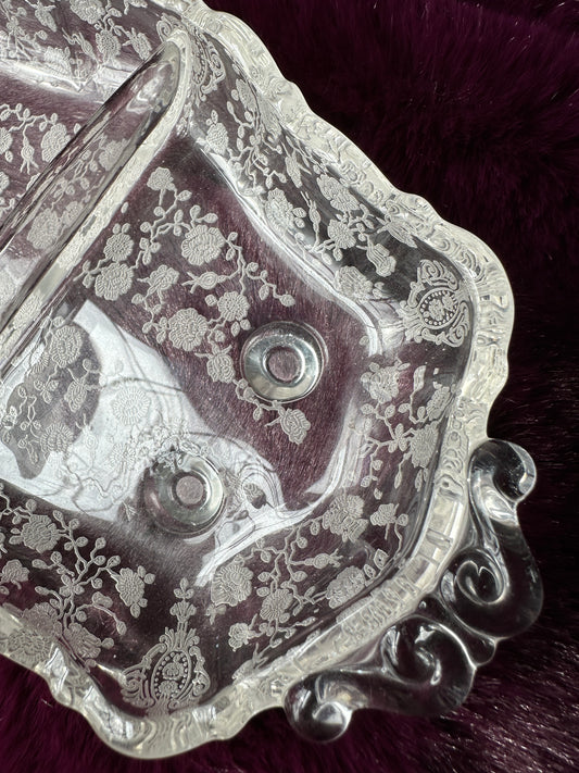 Vintage Glass Divided Dish