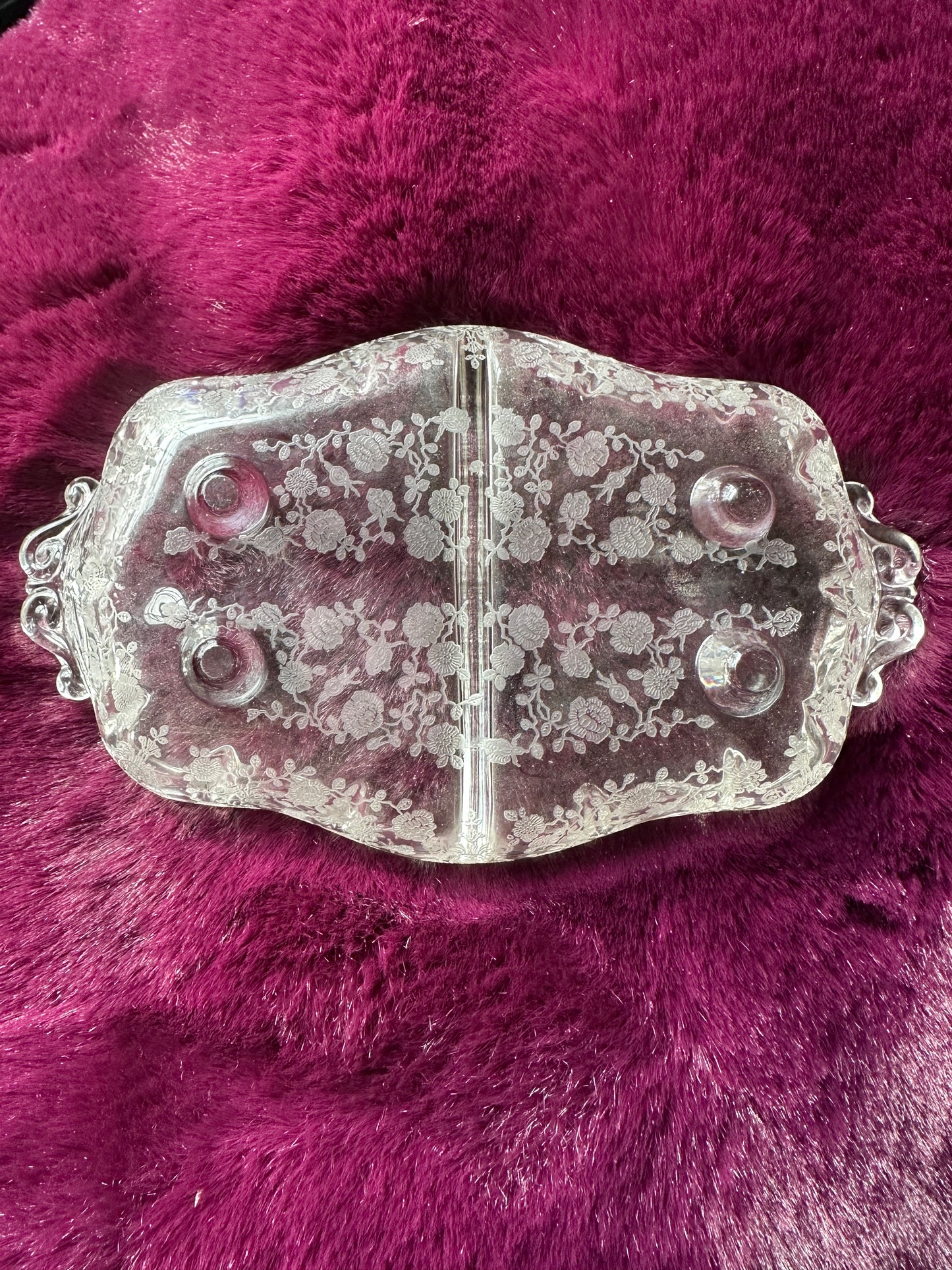 Vintage Glass Divided Dish