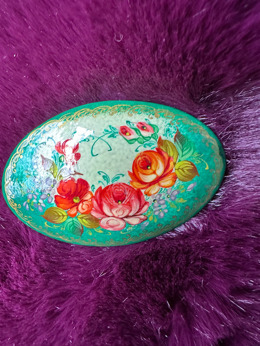 Hand Painted Floral Pin