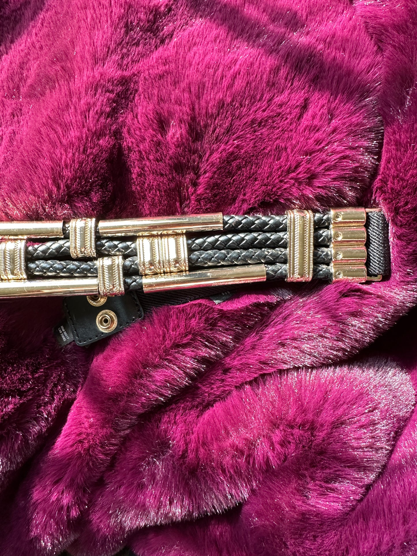Black & Gold Rope Belt 30" - 34"