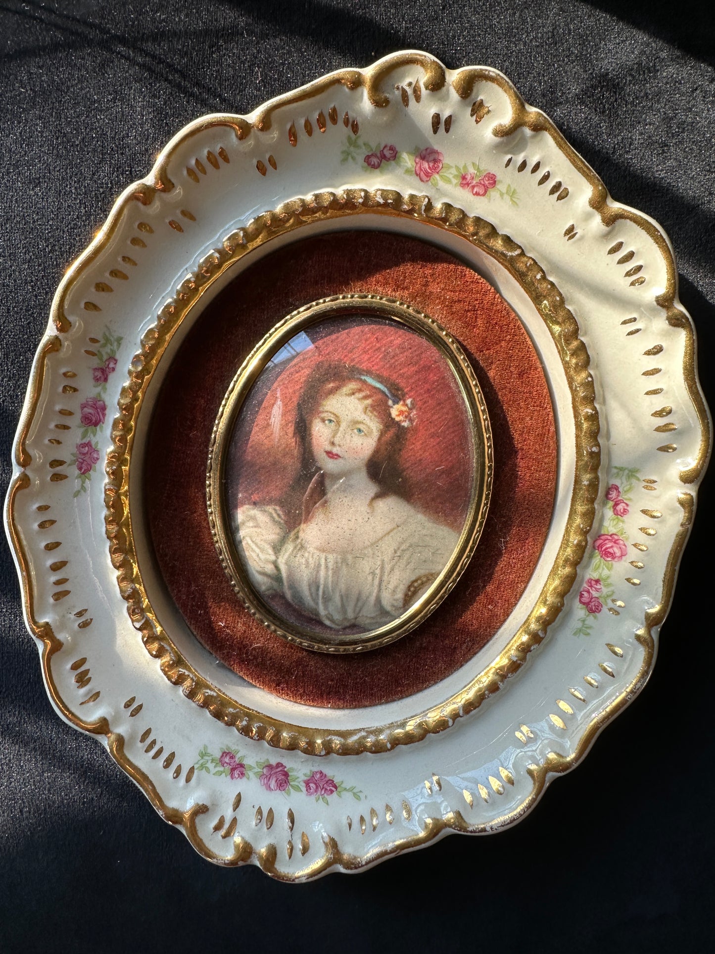 Vintage Ceramic Portrait Wall Plaque