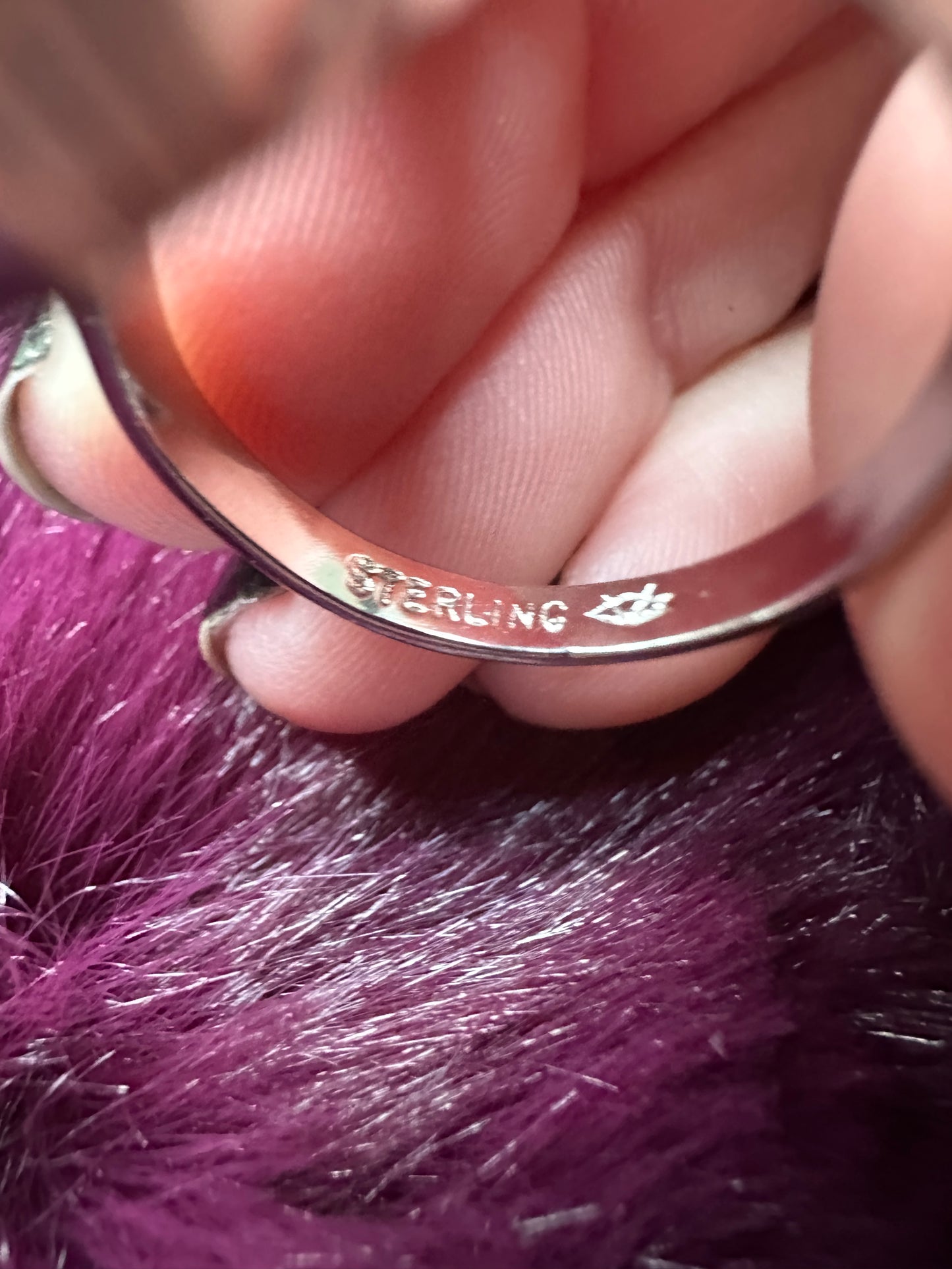 Silver & Hematite Ring SZ 6.25