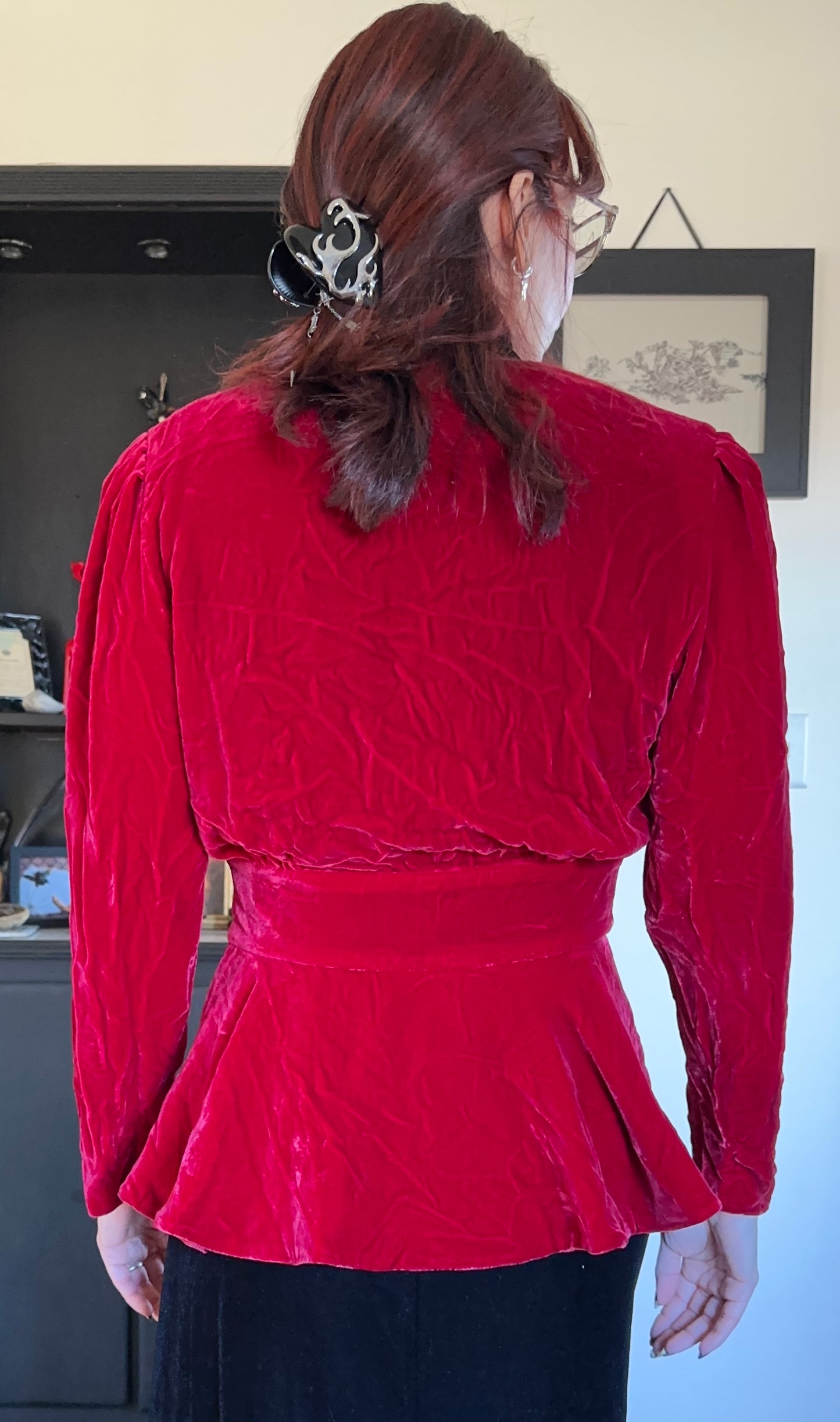 80s Red Velvet Jacket SZ 6-8
