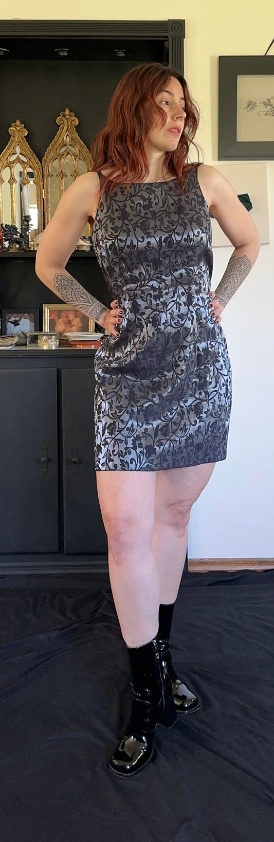 90s Metallic Sheath Dress