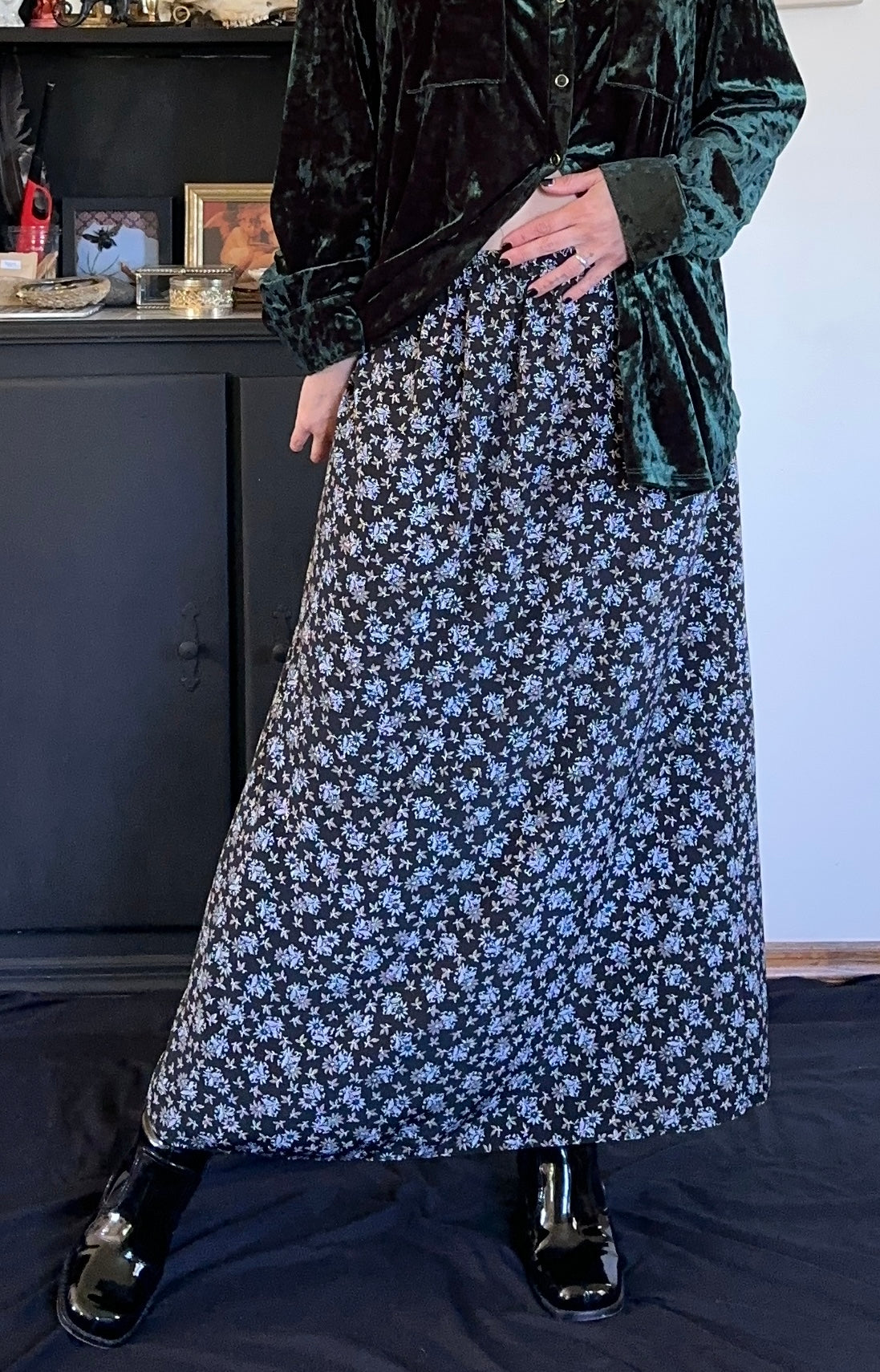 90s Floral Maxi Skirt