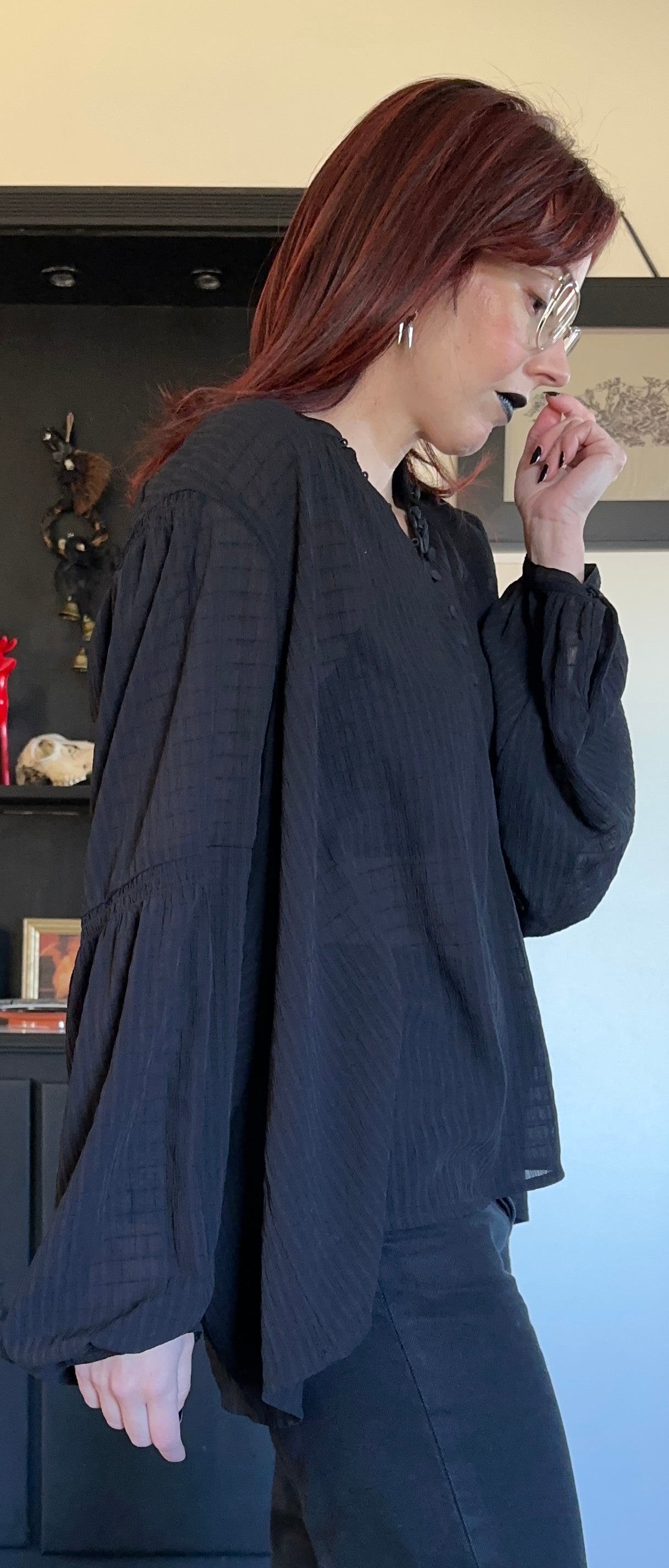Ella Moss Sheer Poet Top XXL